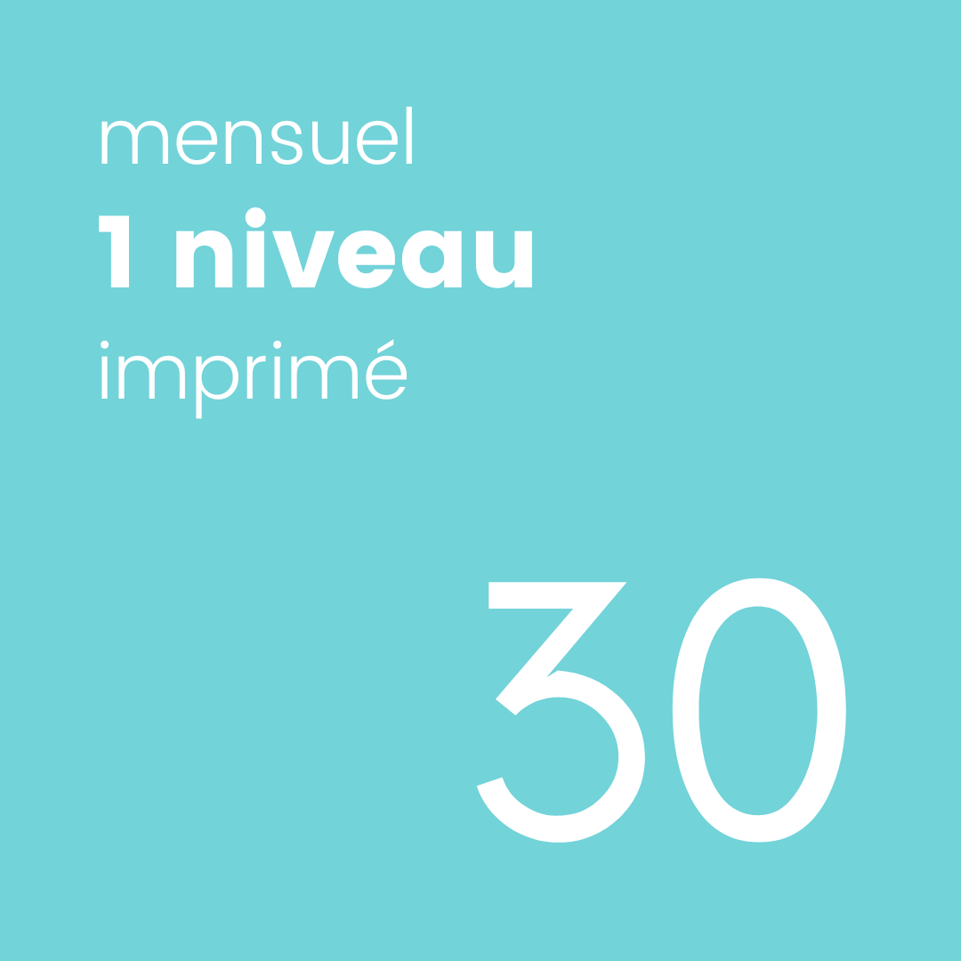 Mensuel simple imprimé